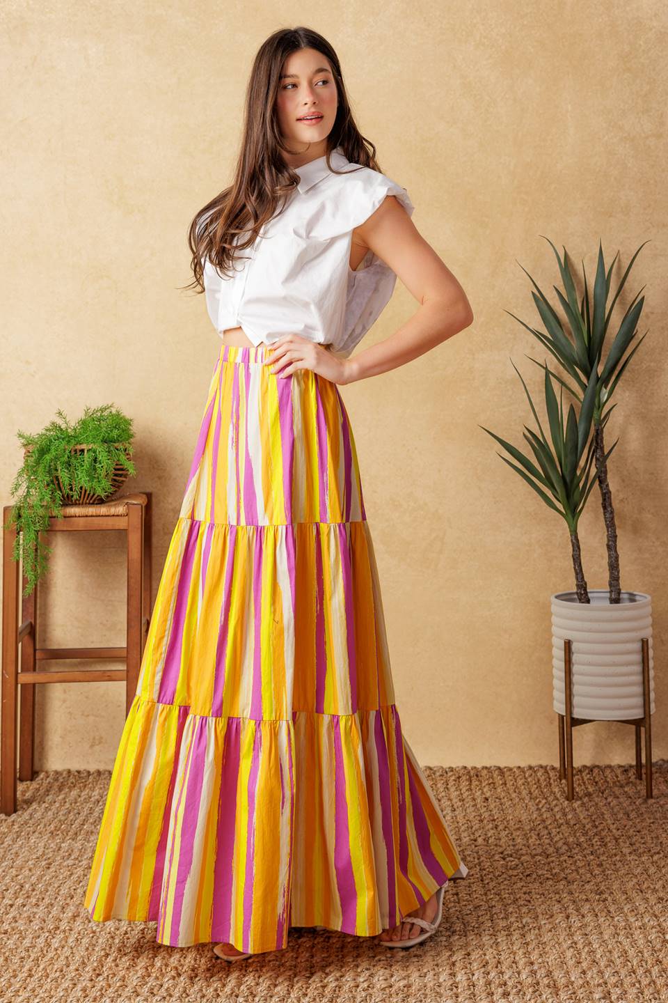 LIGHT UP MY LIFE POPLIN MAXI SKIRT Flying Tomato